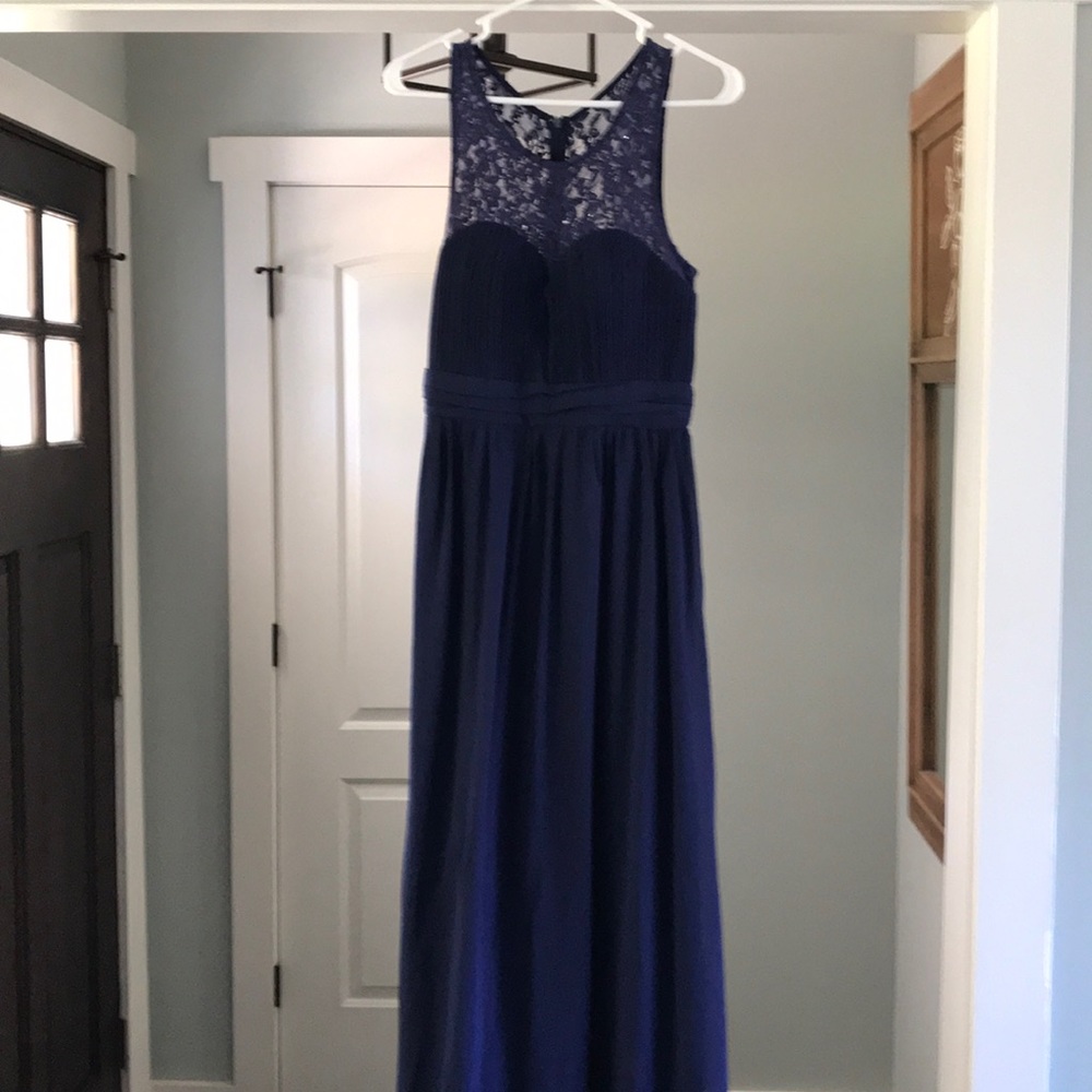 Long navy blue gown